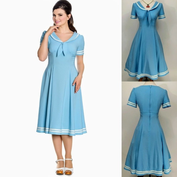 Hell Bunny Dresses & Skirts - Hell Bunny 50's Light Blue Sailor Dress